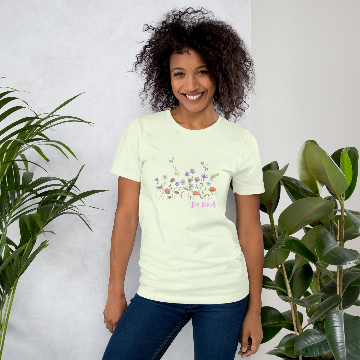 Be Kind Unisex t-shirt with wildflowers, spread kindness, kindness t-shirt, comfy shirt, crew neck