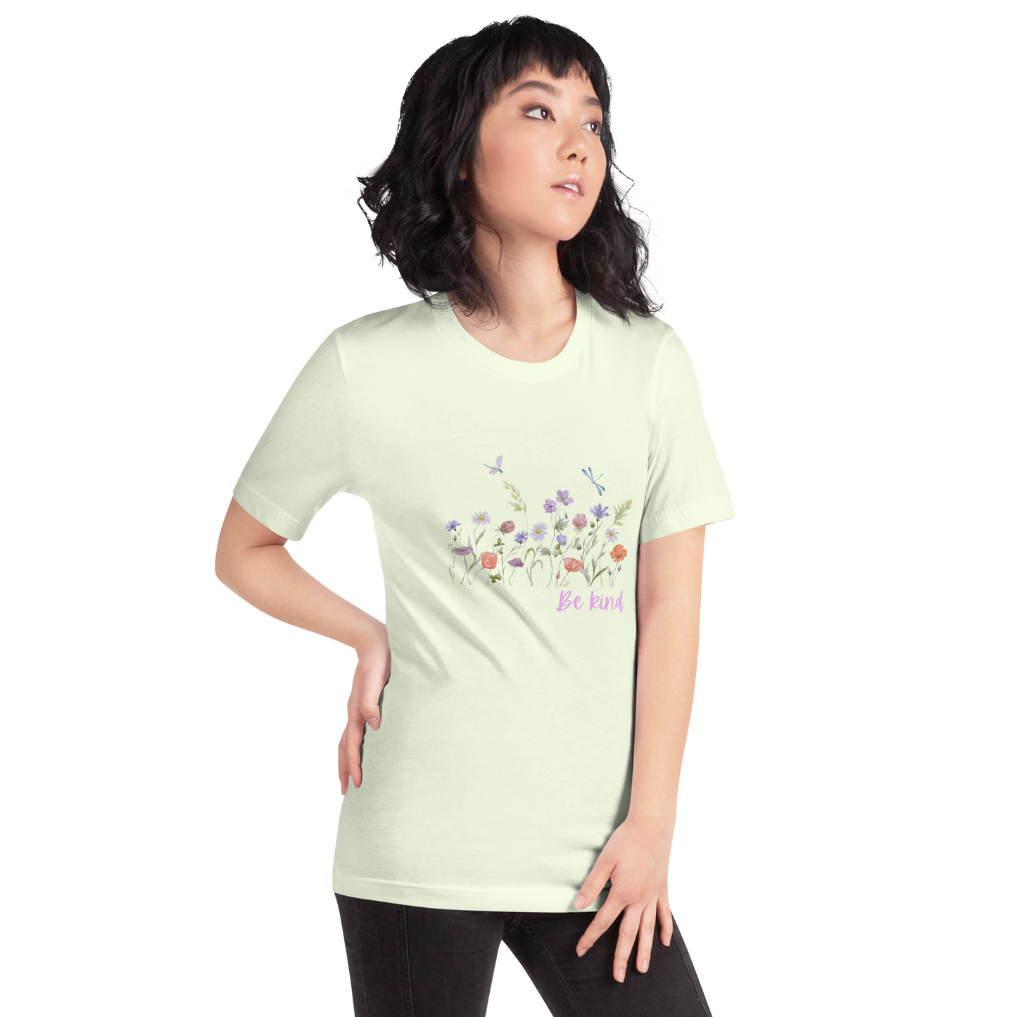 Be Kind Unisex t-shirt with wildflowers, spread kindness, kindness t-shirt, comfy shirt, crew neck