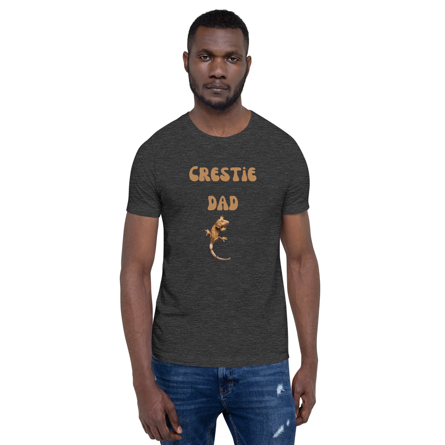 T-shirt unisexe, t-shirt gecko à crête, papa crestie, papa gecko à crête, amoureux du gecko, amoureux des reptiles, gecko à crête, amoureux des lézards, gecko