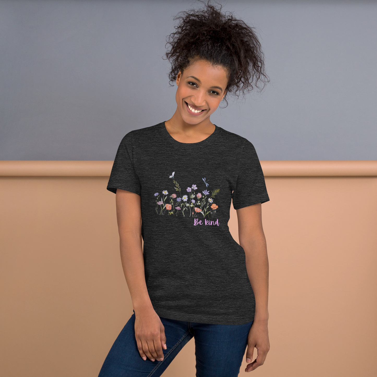 Be Kind Unisex t-shirt with wildflowers, spread kindness, kindness t-shirt, comfy shirt, crew neck