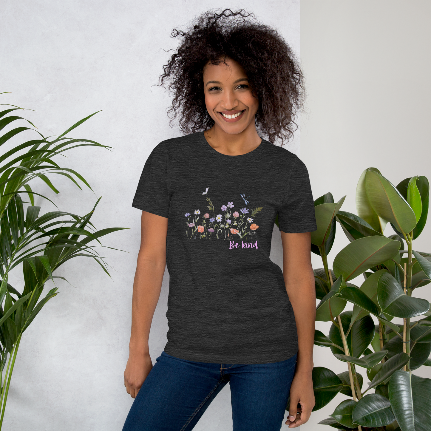 Be Kind Unisex t-shirt with wildflowers, spread kindness, kindness t-shirt, comfy shirt, crew neck