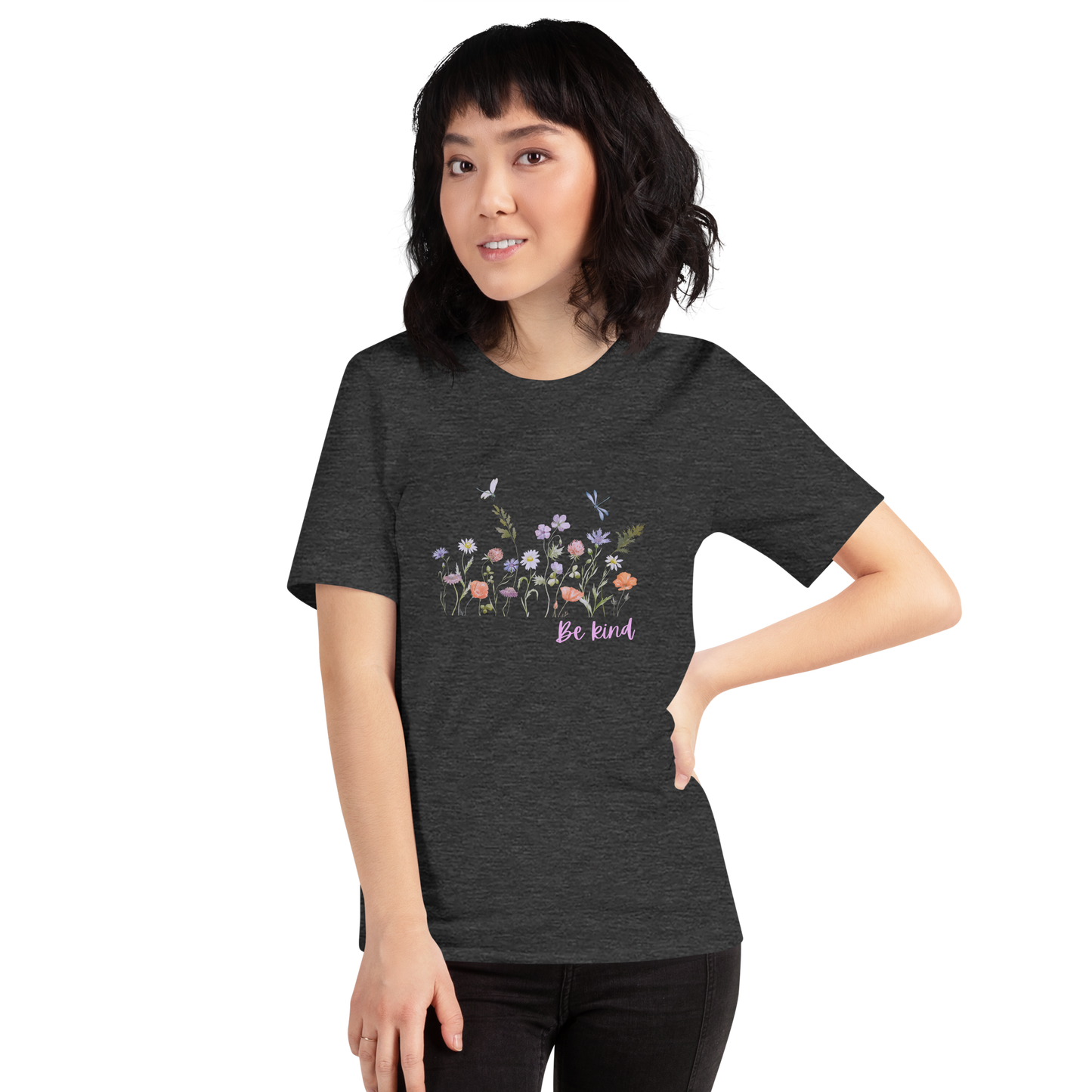 Be Kind Unisex t-shirt with wildflowers, spread kindness, kindness t-shirt, comfy shirt, crew neck