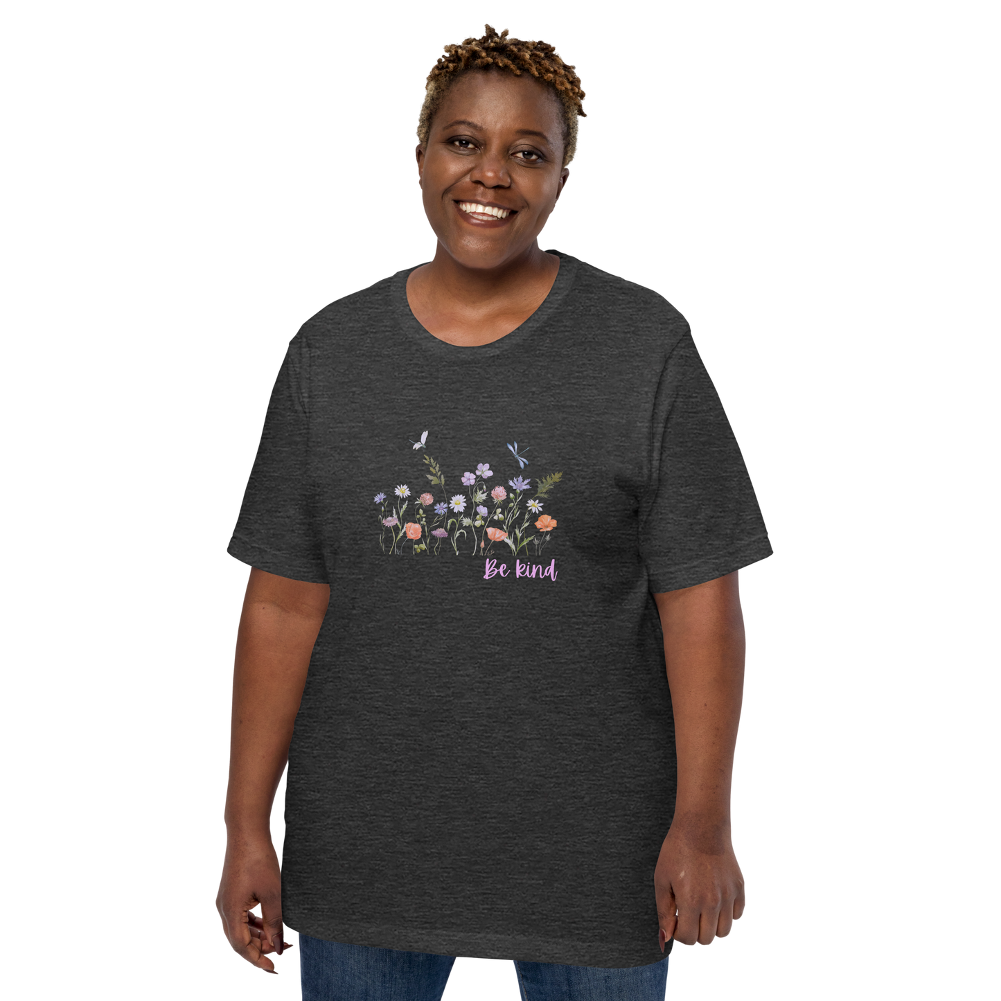 Be Kind Unisex t-shirt with wildflowers, spread kindness, kindness t-shirt, comfy shirt, crew neck