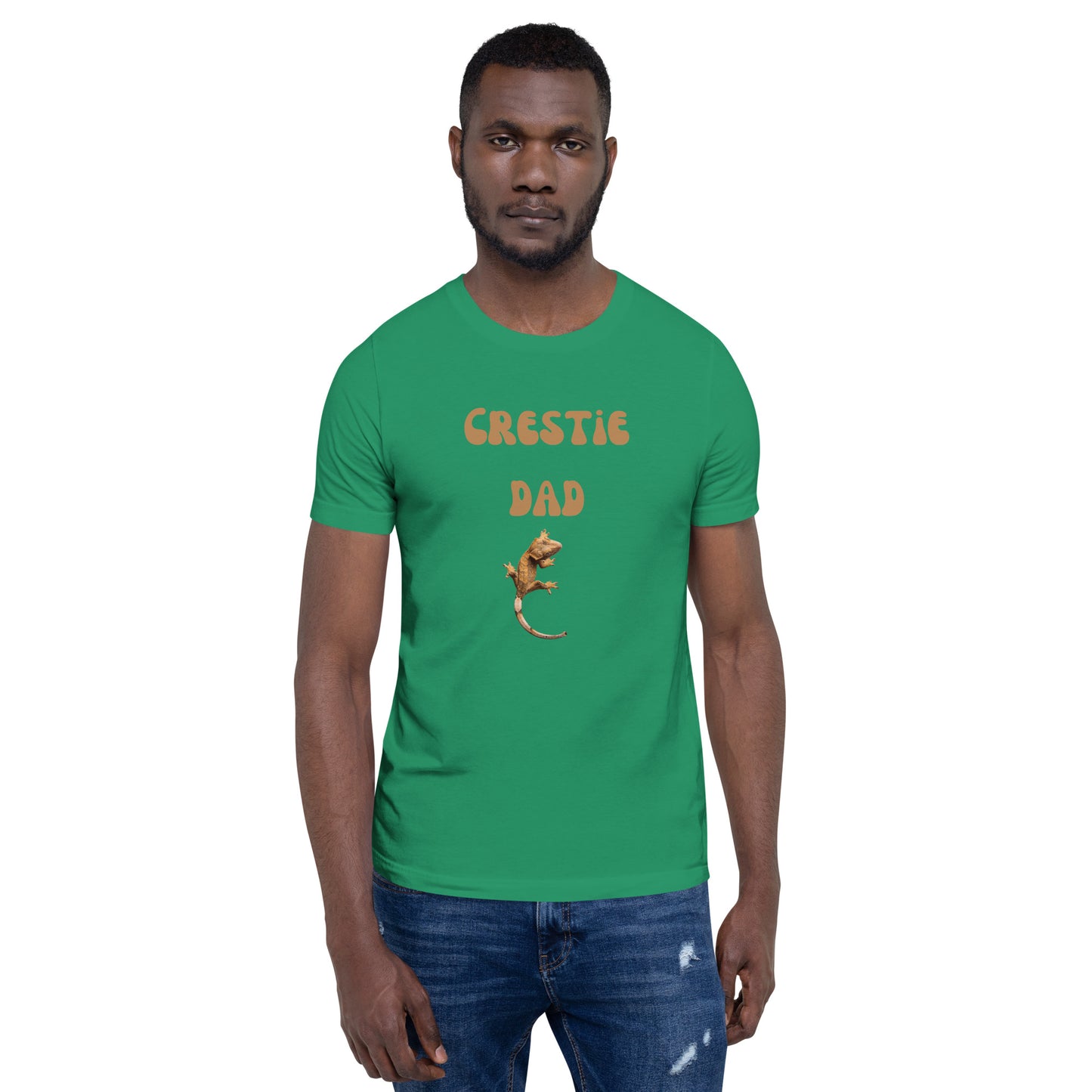 T-shirt unisexe, t-shirt gecko à crête, papa crestie, papa gecko à crête, amoureux du gecko, amoureux des reptiles, gecko à crête, amoureux des lézards, gecko