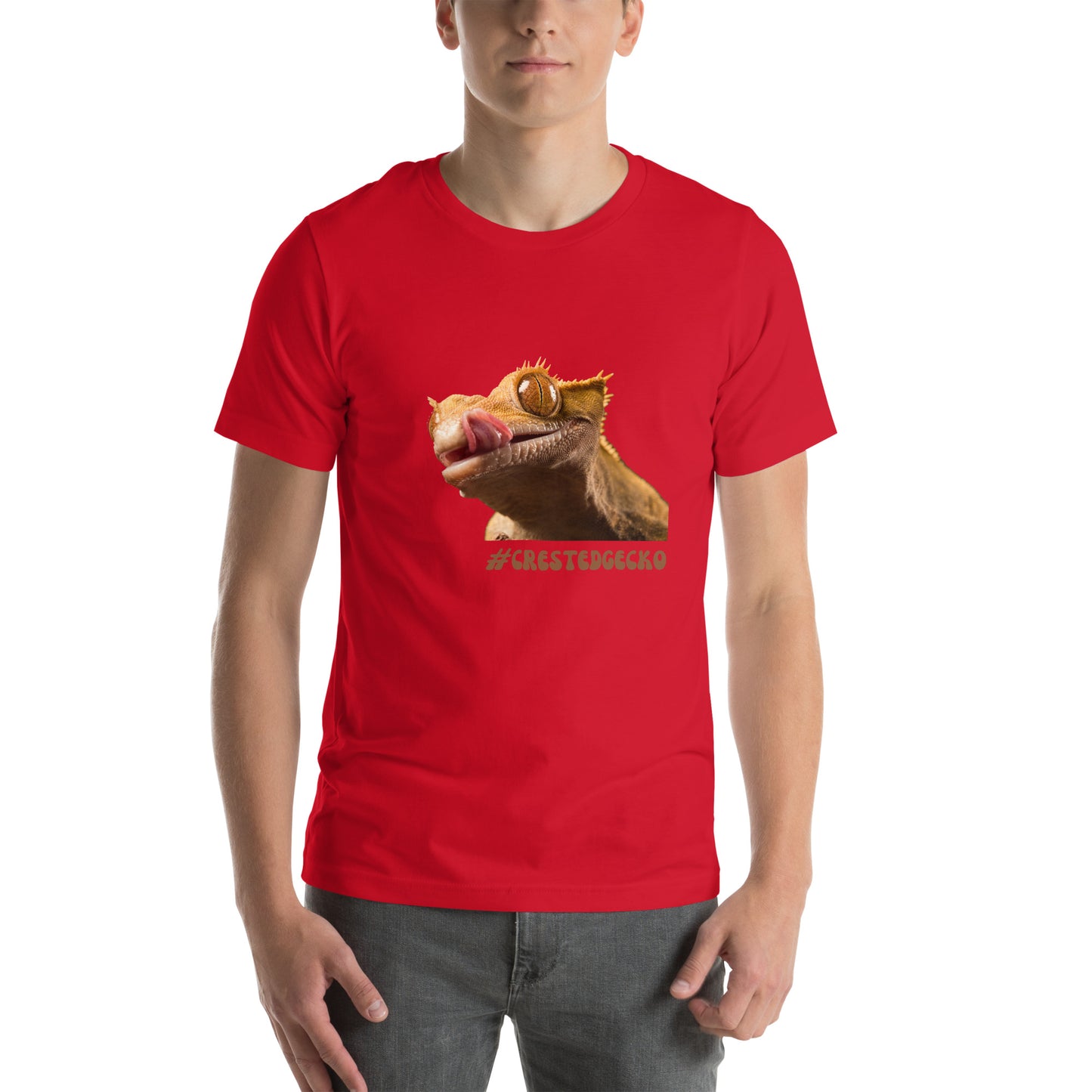 T-shirt unisexe, t-shirt gecko à crête, papa crestie, papa gecko à crête, maman crestie, maman gecko à crête, amant de gecko, amoureux des reptiles, crestie