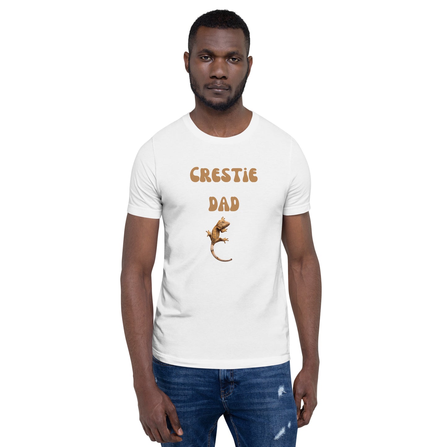 T-shirt unisexe, t-shirt gecko à crête, papa crestie, papa gecko à crête, amoureux du gecko, amoureux des reptiles, gecko à crête, amoureux des lézards, gecko