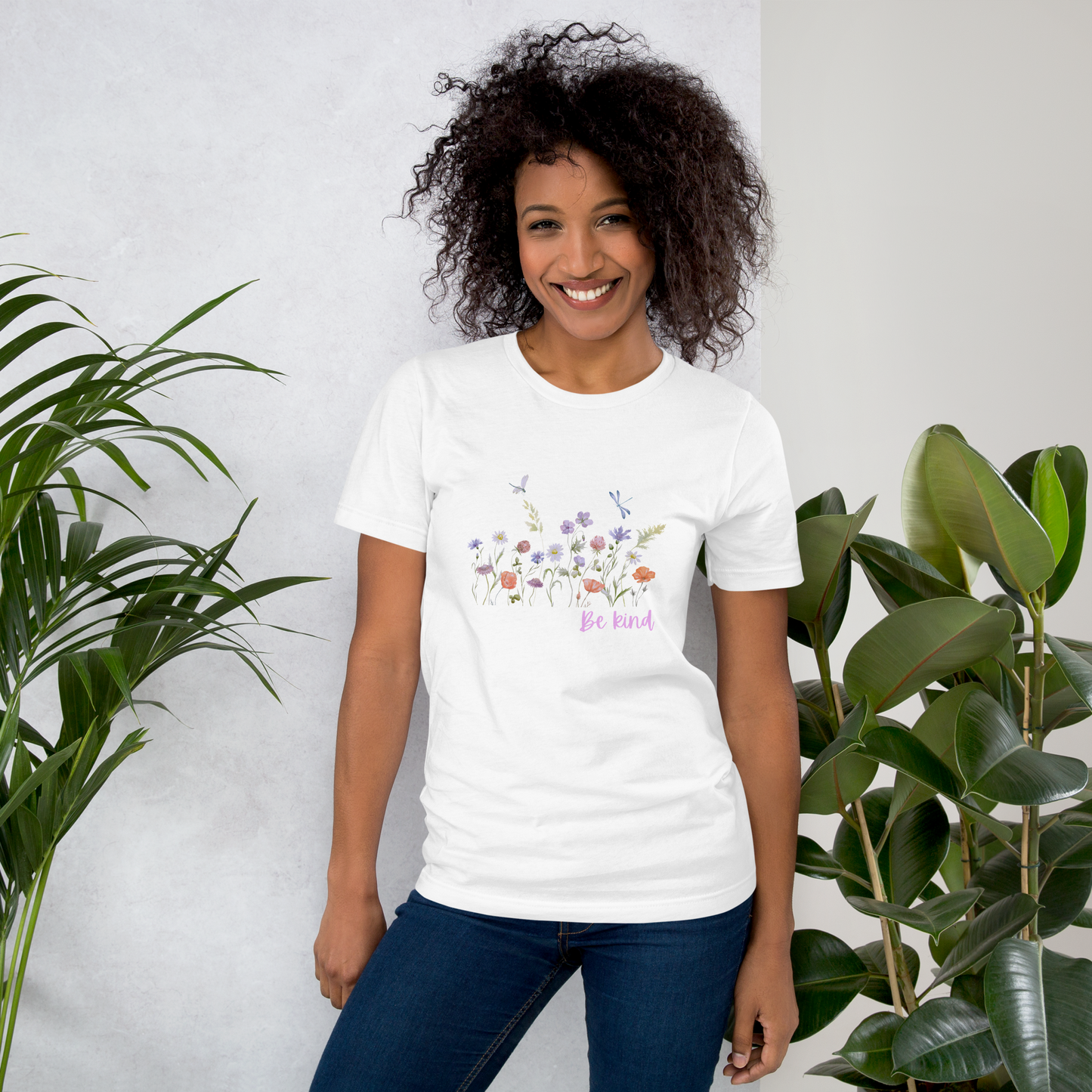 Be Kind Unisex t-shirt with wildflowers, spread kindness, kindness t-shirt, comfy shirt, crew neck