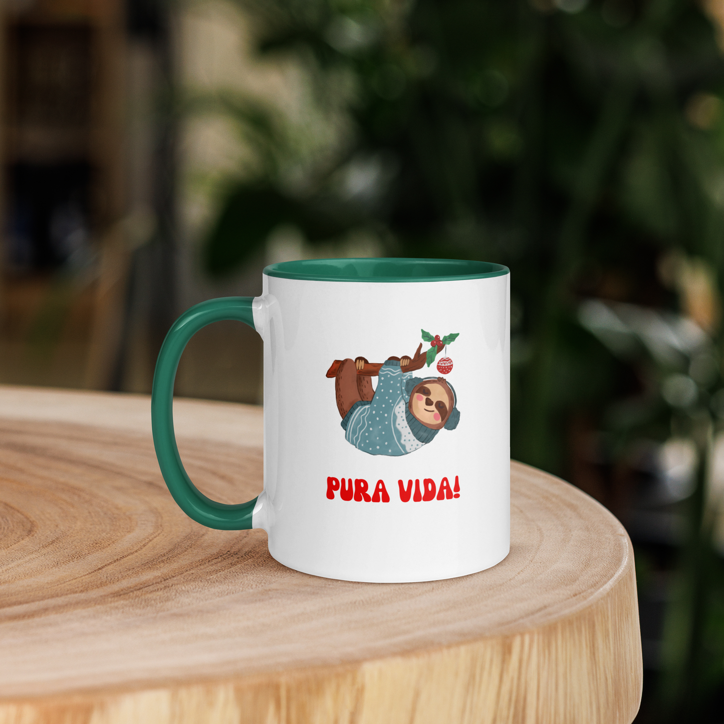 Christmas mug with Color Inside, teacher gift, sloth mug, Pura Vida lifestyle, Christmas coffee mug, Christmas hot chocolate mug, Christmas soup mug, coffee, hot chocolate, festive season, festive mug, holiday mug