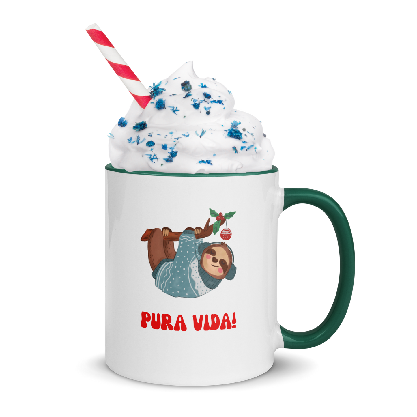 Christmas mug with Color Inside, teacher gift, sloth mug, Pura Vida lifestyle, Christmas coffee mug, Christmas hot chocolate mug, Christmas soup mug, coffee, hot chocolate, festive season, festive mug, holiday mug