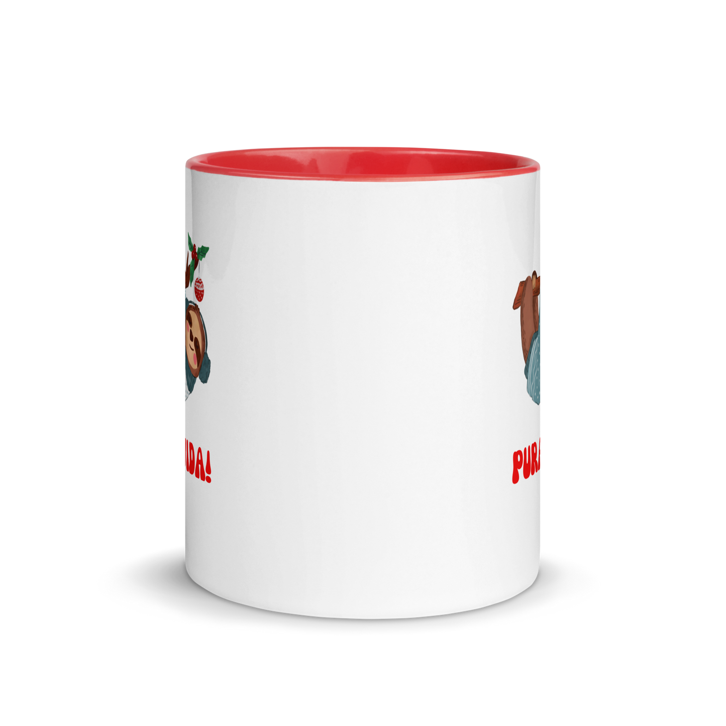 Christmas mug with Color Inside, teacher gift, sloth mug, Pura Vida lifestyle, Christmas coffee mug, Christmas hot chocolate mug, Christmas soup mug, coffee, hot chocolate, festive season, festive mug, holiday mug