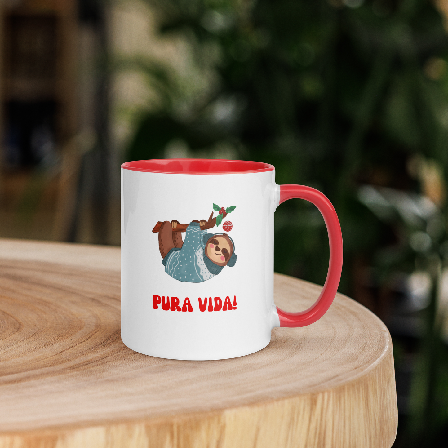 Christmas mug with Color Inside, teacher gift, sloth mug, Pura Vida lifestyle, Christmas coffee mug, Christmas hot chocolate mug, Christmas soup mug, coffee, hot chocolate, festive season, festive mug, holiday mug