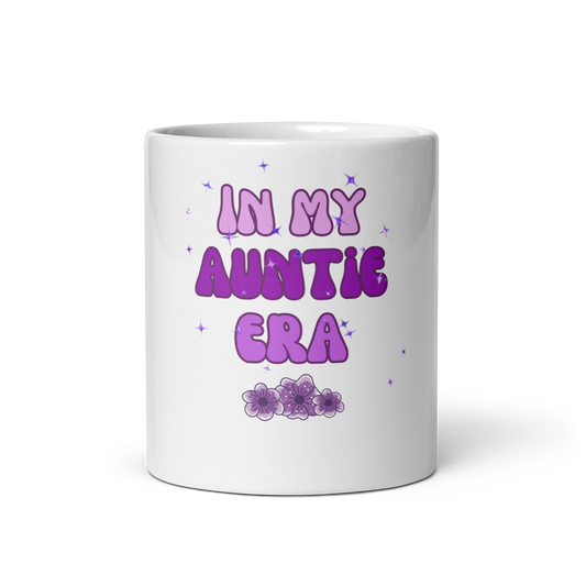 In My Auntie Era white glossy mug, gift for her, birthday gift, auntie gift, aunt gift, gift for aunt, cute mug for aunt