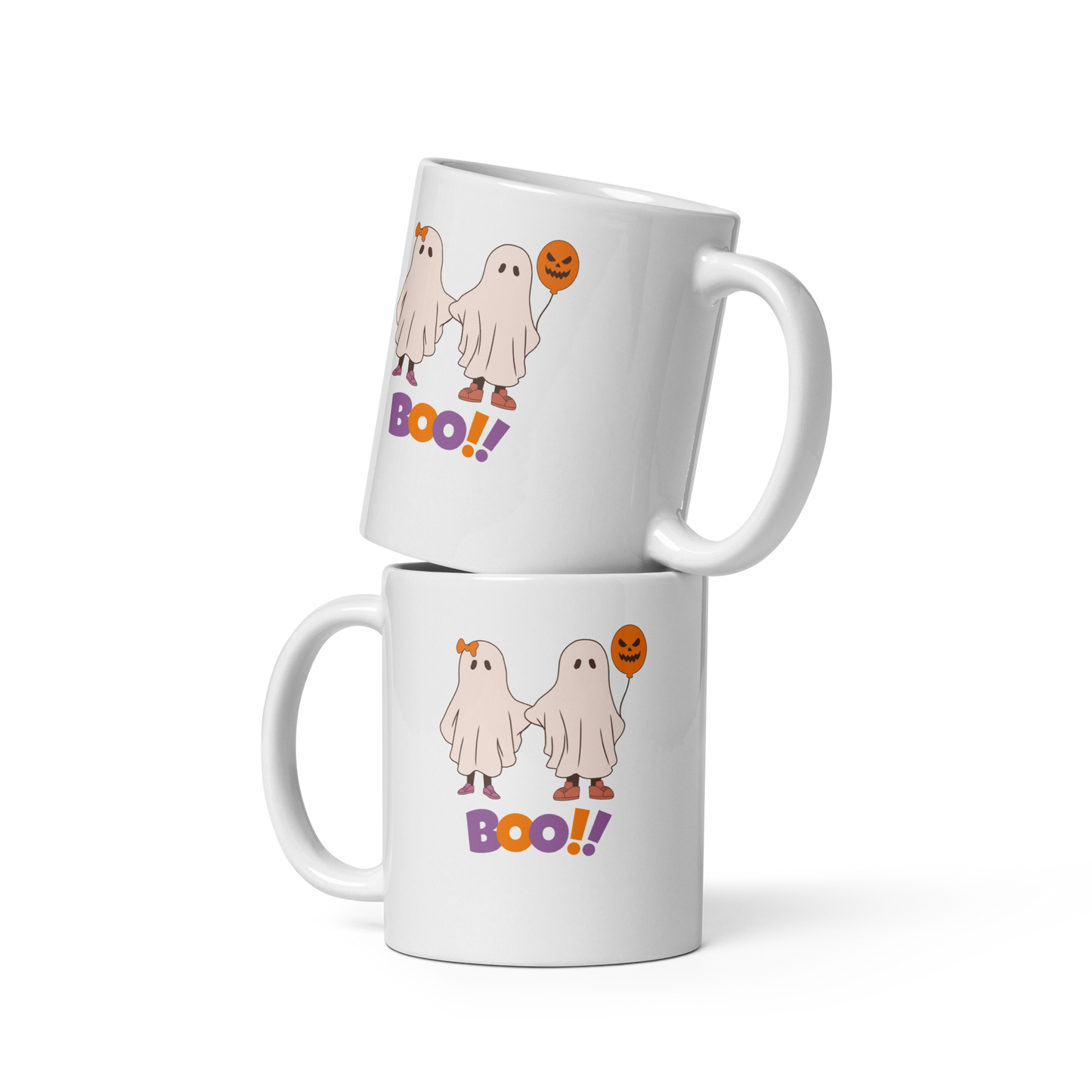 Halloween White glossy mug, Halloween coffee mug, Halloween hot chocolate mug, Halloween soup mug, coffee, hot chocolate, spooky season, spooky mug, glossy mug