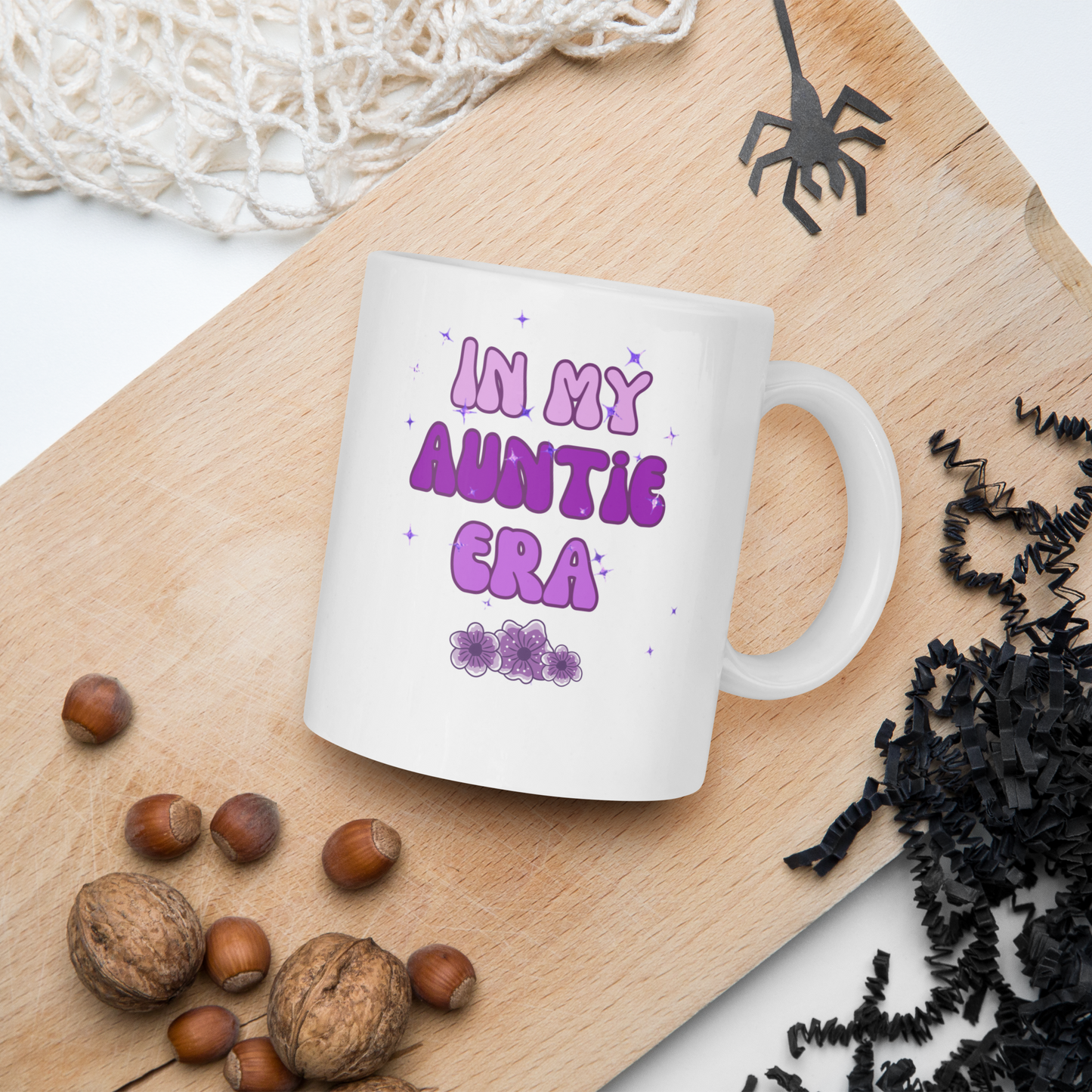 In My Auntie Era white glossy mug, gift for her, birthday gift, auntie gift, aunt gift, gift for aunt, cute mug for aunt