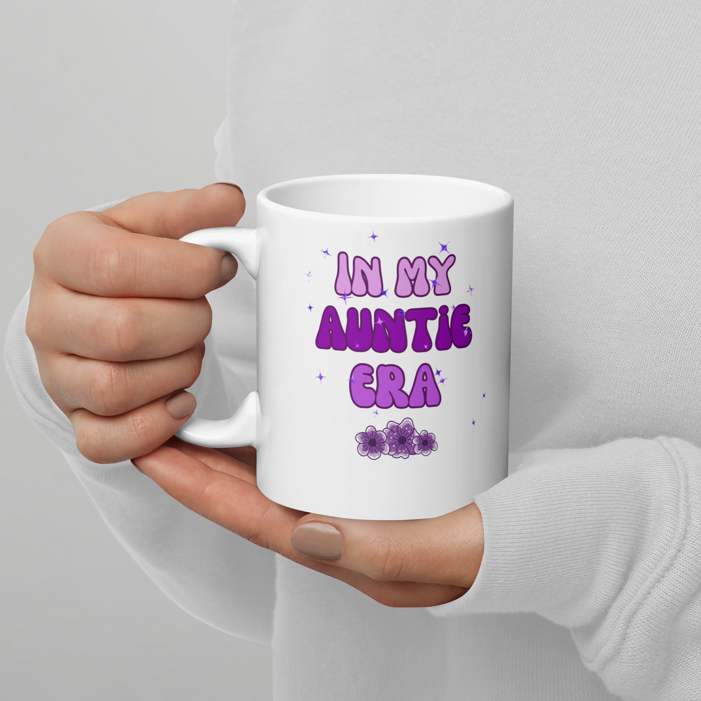 In My Auntie Era white glossy mug, gift for her, birthday gift, auntie gift, aunt gift, gift for aunt, cute mug for aunt