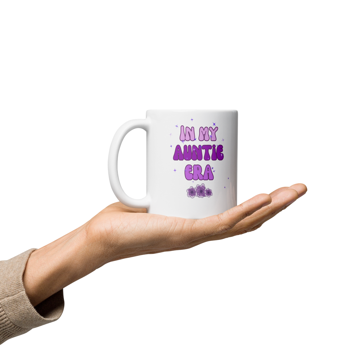 In My Auntie Era white glossy mug, gift for her, birthday gift, auntie gift, aunt gift, gift for aunt, cute mug for aunt