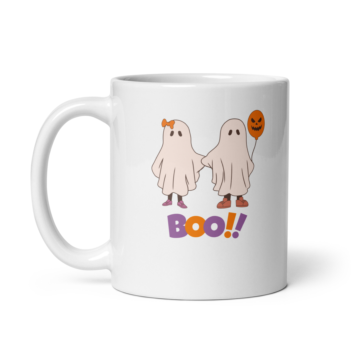 Halloween White glossy mug, Halloween coffee mug, Halloween hot chocolate mug, Halloween soup mug, coffee, hot chocolate, spooky season, spooky mug, glossy mug