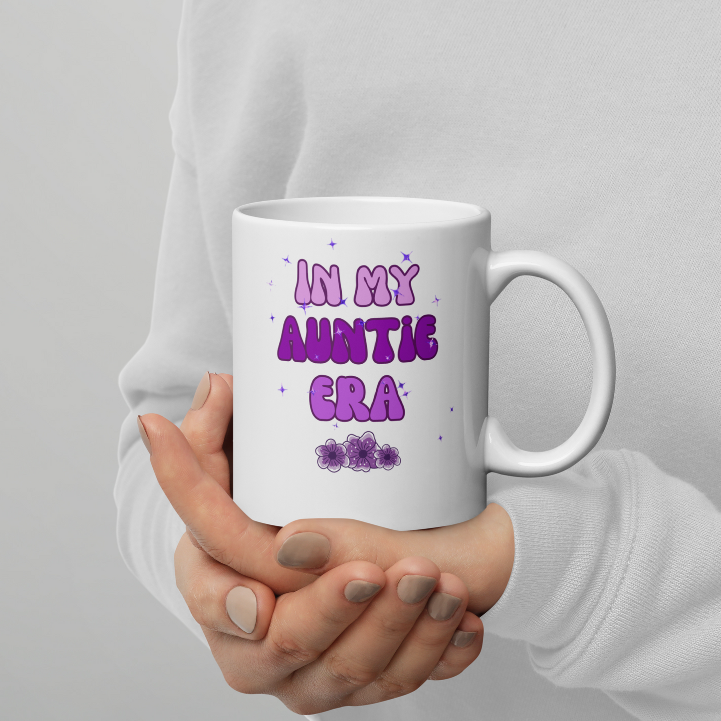 In My Auntie Era white glossy mug, gift for her, birthday gift, auntie gift, aunt gift, gift for aunt, cute mug for aunt