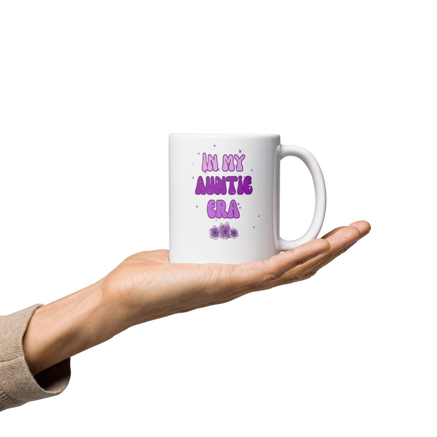 In My Auntie Era white glossy mug, gift for her, birthday gift, auntie gift, aunt gift, gift for aunt, cute mug for aunt