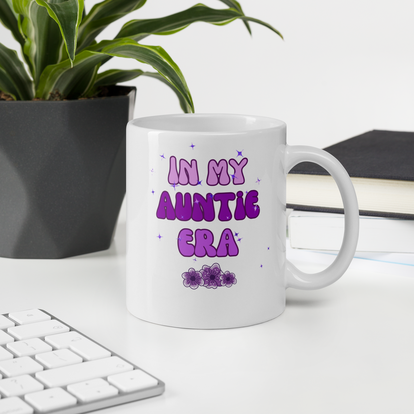 In My Auntie Era white glossy mug, gift for her, birthday gift, auntie gift, aunt gift, gift for aunt, cute mug for aunt